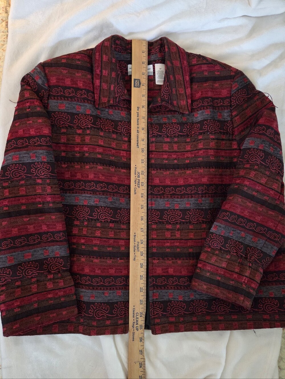 Alfred Dunner Red and Black Patterned Blazer